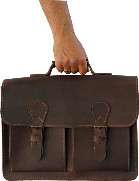 2-Fächer Schultasche 40 cm aus Leder 2-Fächer Schultasche 40 cm aus Leder