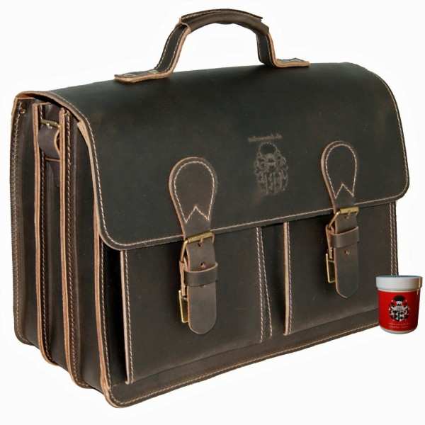 Aktentasche da Vinci 1 aus braunem Bio Leder Pflege 51 Aktentasche da Vinci 1 aus braunem Bio Leder Pflege 51