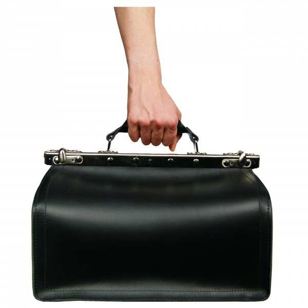 Hebammentasche Bingen aus schwarzem Bio-Leder Hebammentasche Bingen aus schwarzem Bio-Leder