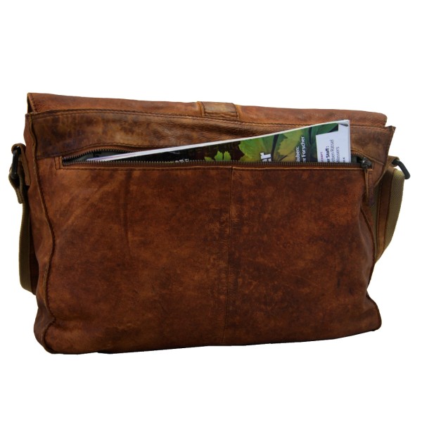 Schultertasche HALLEY aus braunem Leder Schultertasche HALLEY aus braunem Leder