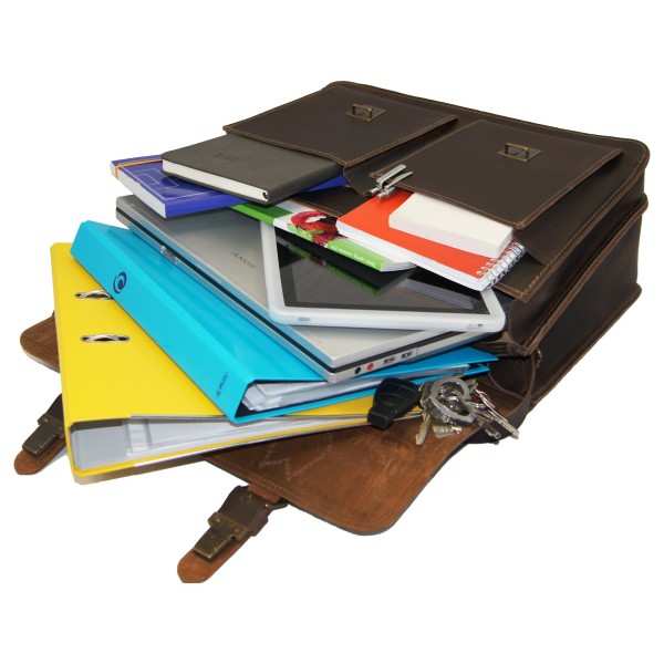 Aktentasche Pasteur aus braunem Leder - Baron of Maltzahn Aktentasche Pasteur aus braunem Leder - Baron of Maltzahn