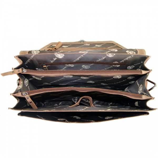 Große Aktentasche Leder braun Innen 1430 Große Aktentasche Leder braun Innen 1430