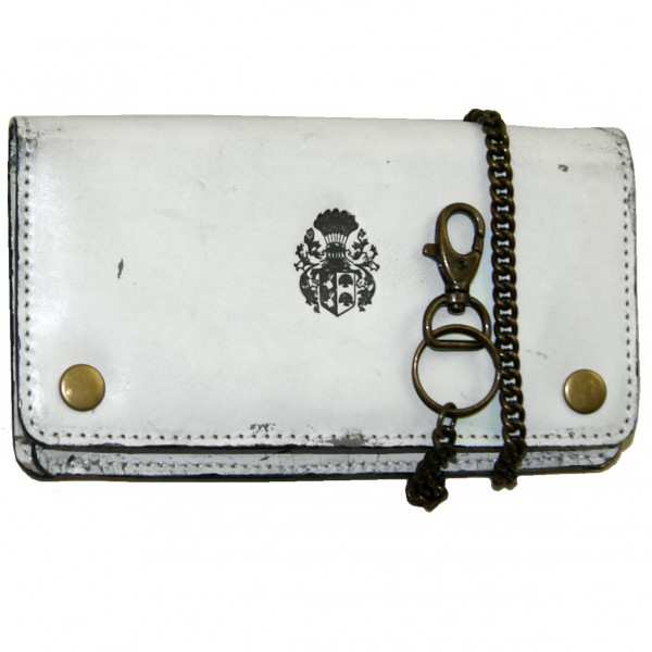 Weiße Bikerbörse Sacharow mit Kette Weiße Bikerbörse Sacharow mit Kette