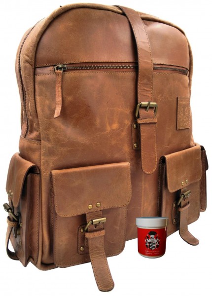 Herren Rucksack JEROME aus braunem Leder Herren Rucksack JEROME aus braunem Leder