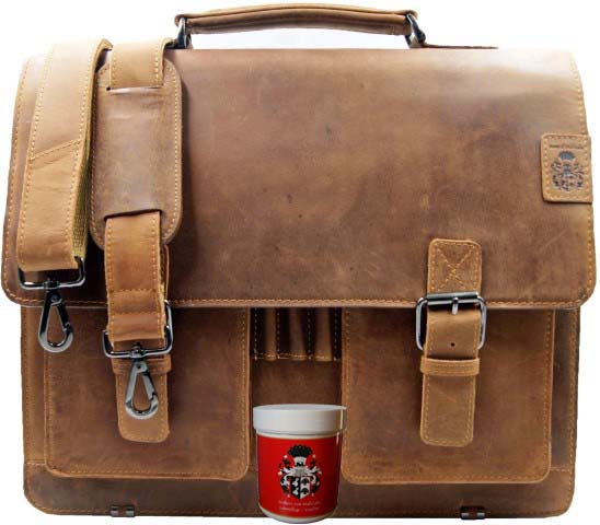 Braune Herren Aktentasche aus Leder - Hedin Aktentasche Leder Herren braun Hedin