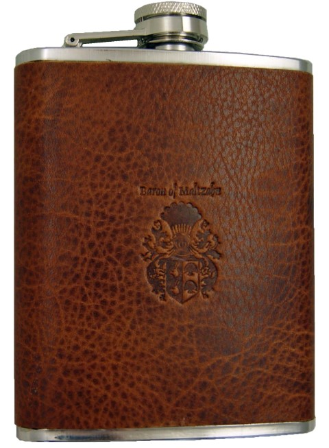 Flachmann Edelstahl und Leder 200 ml - Amundsen Flachmann Leder braun 200 ml Amundsen