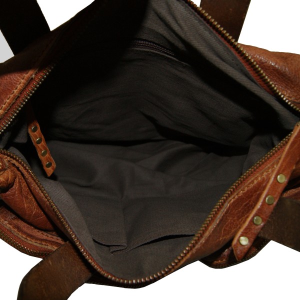 LandLeder Damen-Henkeltasche Businesstasche TORONTO aus braunem BIO-Leder LandLeder Damen-Henkeltasche Businesstasche TORONTO aus braunem BIO-Leder