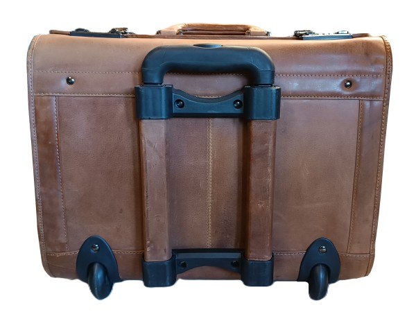 Pilotenkoffer WRIGHT aus braunem Leder - mit leichten Gebrauchsspuren Pilotenkoffer WRIGHT aus braunem Leder - mit leichten Gebrauchsspuren