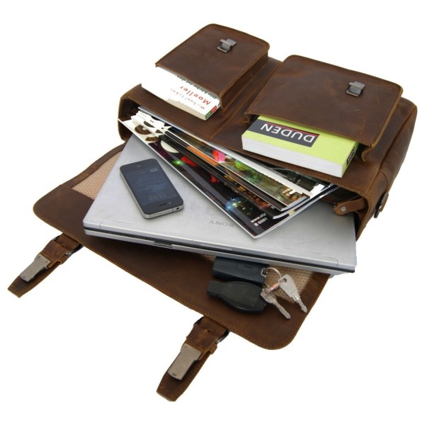 Braune Aktentasche BOUGAINVILLE aus Leder Braune Aktentasche BOUGAINVILLE aus Leder