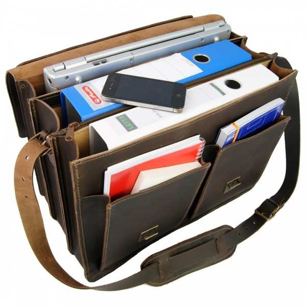 Große Aktentasche Herren braun Laptop und zwei Ordner 44 Große Aktentasche Herren braun Laptop und zwei Ordner 44