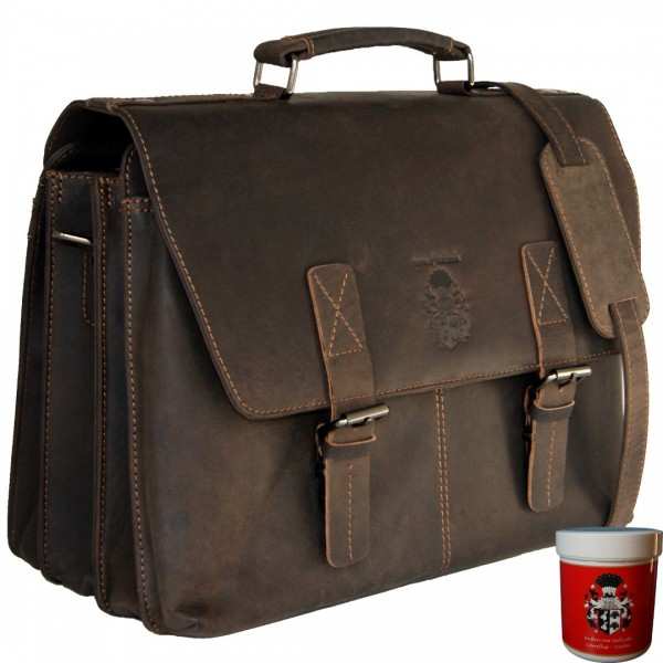 Große Lehrertasche Gaudi aus braunem Leder 872 Große Lehrertasche Gaudi aus braunem Leder 872