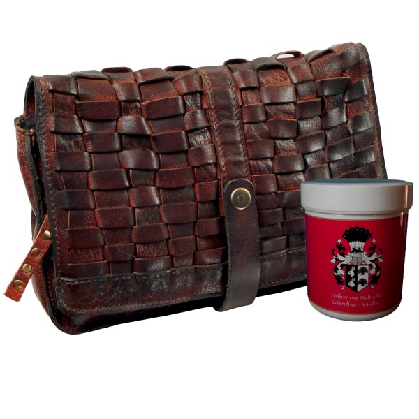 LandLeder Damen-Handtasche Schultertasche NEW YORK aus braunem Rindleder LandLeder Damen-Handtasche Schultertasche NEW YORK aus braunem Rindleder